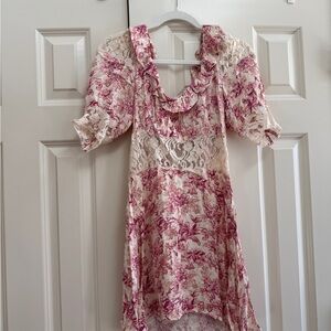Free People Floral Lace Open Back Dress